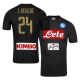 2016-17 Napoli Third Black Football Jersey Shirts #24 Lorenzo Insigne