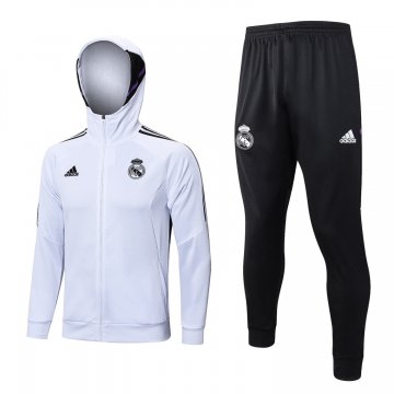 #Hoodie Real Madrid 2022-23 White Soccer Jacket + Pants Men's