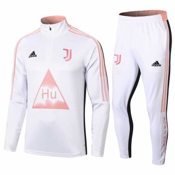 2020-21 Juventus Human Race White Men Half Zip Football Training Suit(Jacket + Pants) [2020127212]