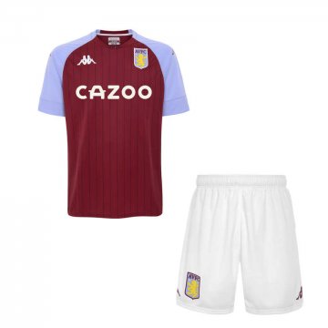 2020-21 Aston Villa Home Kids Football Kit(Shirt+Shorts)