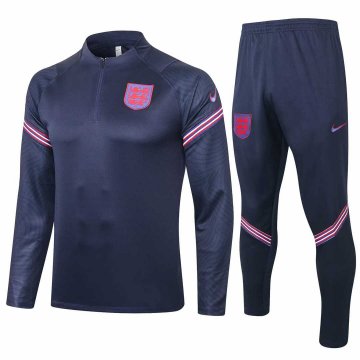 2020-21 England Navy Half Zip Men's Football Training Suit(Jacket + Pants)