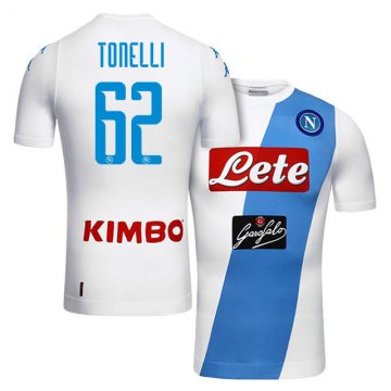 2016-17 Napoli Away White Football Jersey Shirts #62 Lorenzo Tonelli