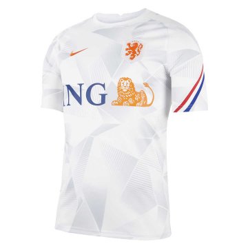2021-22 Netherlands White Short Football Training Shirt Men's