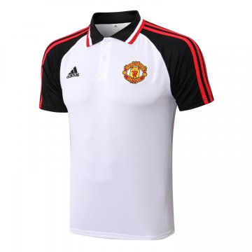 Manchester United 2021-22 White - Black Soccer Polo Jerseys Men's