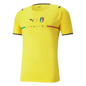 Italy 2021-22 Goalkeeper Yellow Soccer Jerseys Men's
