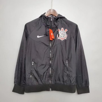Corinthians 2022-23 Hoodie Black All Weather Windrunner Soccer Jacket Men's
