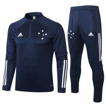 2020-21 Cruzeiro Navy Half Zip Men's Football Training Suit(Sweatshirt + Pants)