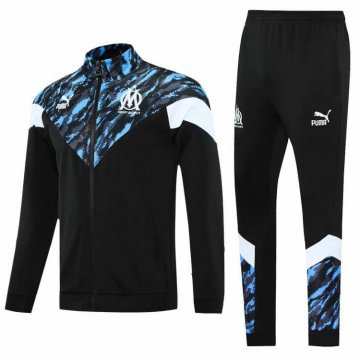 2021-22 Olympique Marseille Black Football Training Suit(Jacket + Pants) Men's