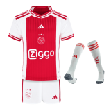 Ajax 2023-24 Home Soccer Jerseys + Short + Socks Kid's