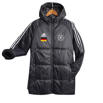 Germany 2023 Black Soccer Cotton Winter Jacket Men's