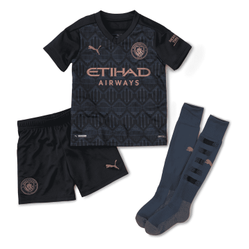 2020-21 Manchester City Away Kids Football Kit(Shirt+Shorts+Socks)