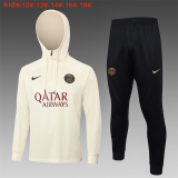 #Hoodie PSG 2023-24 Cream Soccer Sweatshirt + Pants Kid's