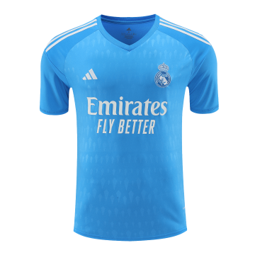 Real Madrid 2023-24 Goalkeeper Blue Soccer Jerseys Men's