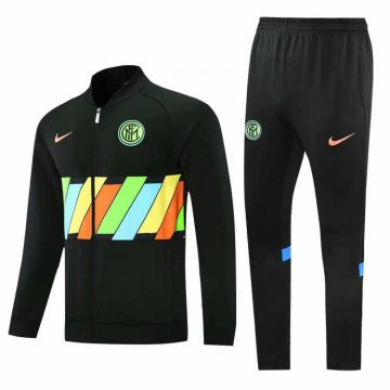 2021-22 Inter Milan Black Football Training Suit (Jacket + Pants) Men's