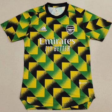 #Player Version Arsenal 2022 Green Yellow Black Mosaic Soccer Training Jersey Men's