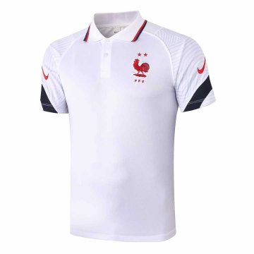 2020-21 France White Men's Football Polo Shirt