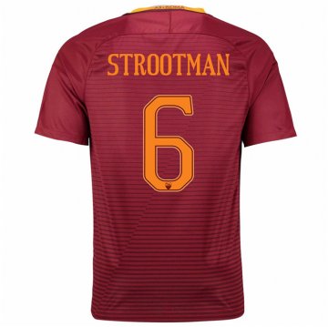 2016-17 Roma Home Red Football Jersey Shirts Strootman #6 [roma-home-bt005]