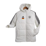 Germany 2023 White Soccer Cotton Winter Jacket Men's