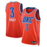 Josh Giddey #3 Oklahoma City Thunder 2022-23 Brand Orange Jerseys - Statement Edition Men's