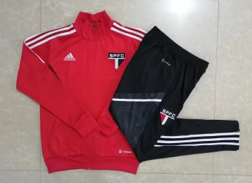 Sao Paulo FC 2022-23 Red Soccer Training Suit Jacket + Pants Men's