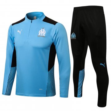 Olympique Marseille 2021-22 Light Blue Soccer Training Suit Men's