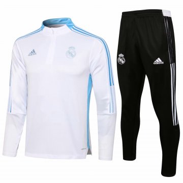 Real Madrid 2021-22 White Soccer Training Suit Men's