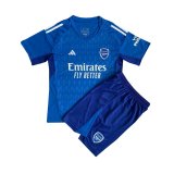 Arsenal 2023-24 Goalkeeper Blue Soccer Jerseys + Short Kid's