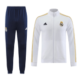 Real Madrid 2023/24 White Soccer Jacket + Pants Men's