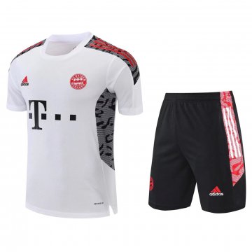 Bayern Munich 2021-22 White Soccer Training Suit Jersey + Pants Men's