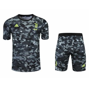 2021-22 Juventus Black Football Training Suit (Shirt + Short) Men's