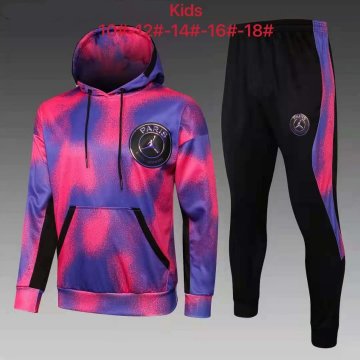 2021-22 PSG x Jordan Hoodie Pink Football Training Suit(Sweatshirt + Pants) Kid's