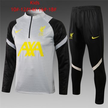 2021-22 Liverpool Grey Football Training Suit(Sweatshirt + Pants) Kid's