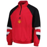 #Half-Zip Icon Manchester United 2023-24 Red All Weather Windrunner Soccer Jacket Men's