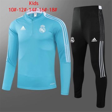 2021-22 Real Madrid Blue Football Training Suit(Sweatshirt + Pants) Kid's