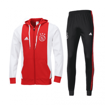 2019-20 Ajax Hoodie Red Men's Football Training Suit(Jacket + Pants)