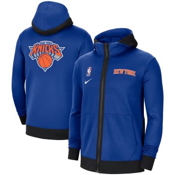 New York Knicks 2021/2022 Hoodie Blue Authentic Showtime PerforMen'sce Full-Zip Jacket Men's