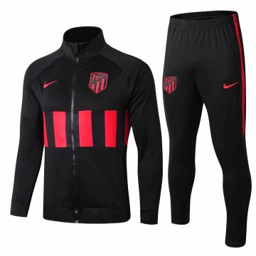2019-20 Atletico Madrid High Neck Black Men's Football Training Suit(Jacket + Pants)