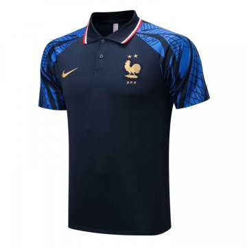 France 2022 Royal Soccer Polo Jerseys Men's