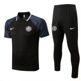 Inter Milan 2022-23 Black Soccer Polo + Pants Men's