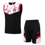 AC Milan 2021-22 Black Soccer Singlet + Shorts Men's