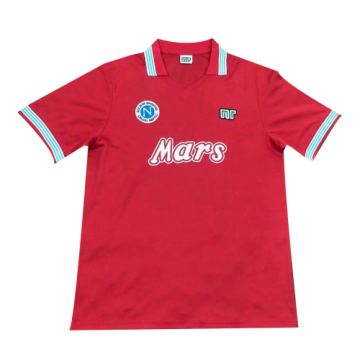 88/89 Napoli Third Away Red Retro Football Jersey Shirts Men