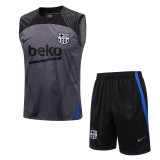 Barcelona 2021-22 Grey Soccer Singlet + Shorts Men's