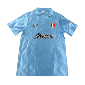 90/91 Napoli Home Blue Retro Football Jersey Shirts Men