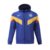 #Hoodie Chelsea 2023/24 Blue Soccer Windbreaker Jacket Men's