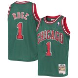 #ROSE #1 Chicago Bulls 2008-2009 Rose Green Mitchell & Ness Hardwood Classics Jersey Men's