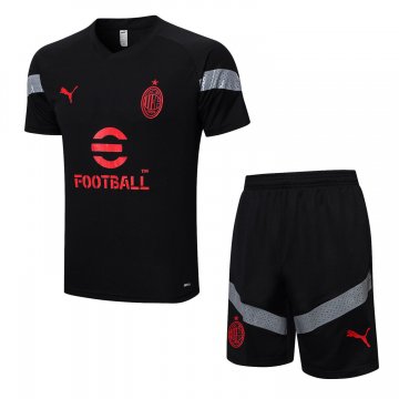 AC Milan 2022-23 Black Soccer Jerseys + Short Men's