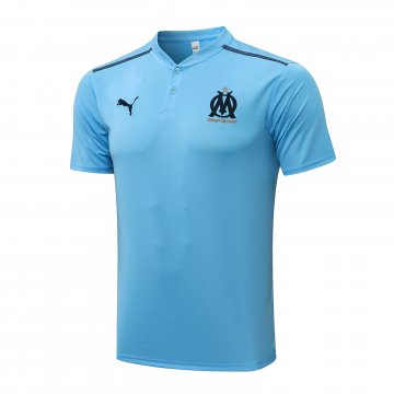 Olympique Marseille 2021-22 Sky Blue Soccer Polo Jerseys Men's
