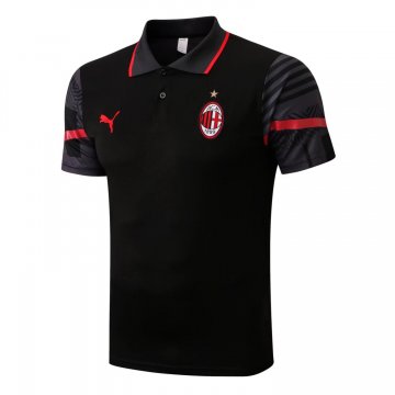 AC Milan 2022-23 Black Soccer Polo Jerseys Men's