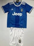 Kids 2016-17 Juventus Away Blue Football Jersey Shirts Kit(Shirt+Shorts)