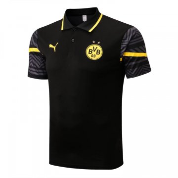 Borussia Dortmund 2022-23 Black Soccer Polo Jerseys Men's